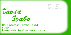 david szabo business card